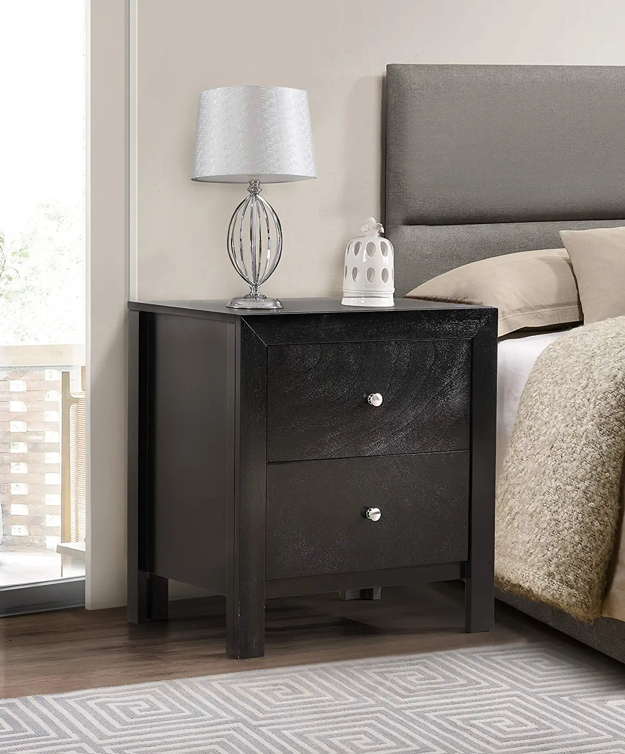 Glory Furniture Burlington G2450-N Nightstand, Black