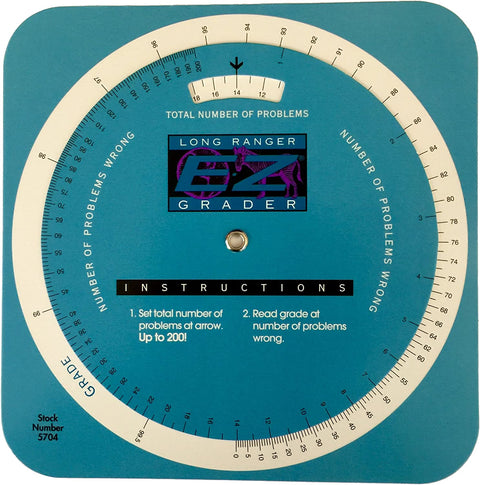 Grading Calculator - E-Z Grader Teacher's Aid Scoring Chart - Circular Long Ranger