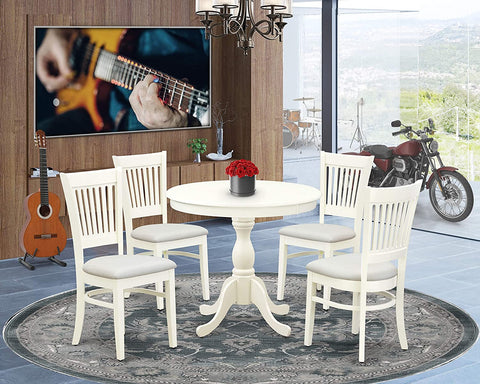 East West Furniture AMVA5-LWH-W Dining Set, Regular
