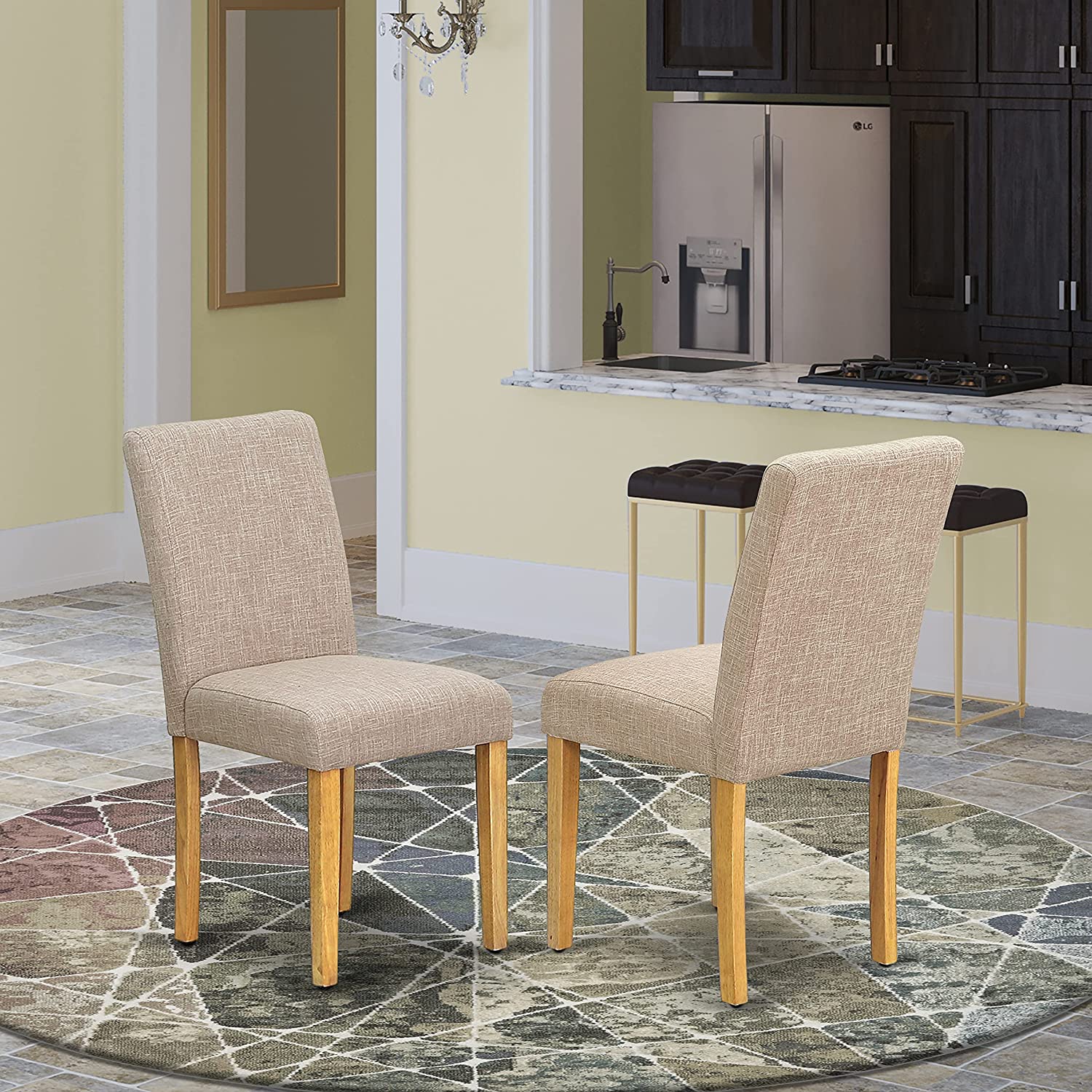 East West Furniture ABP8T05 Parson Dining Chairs