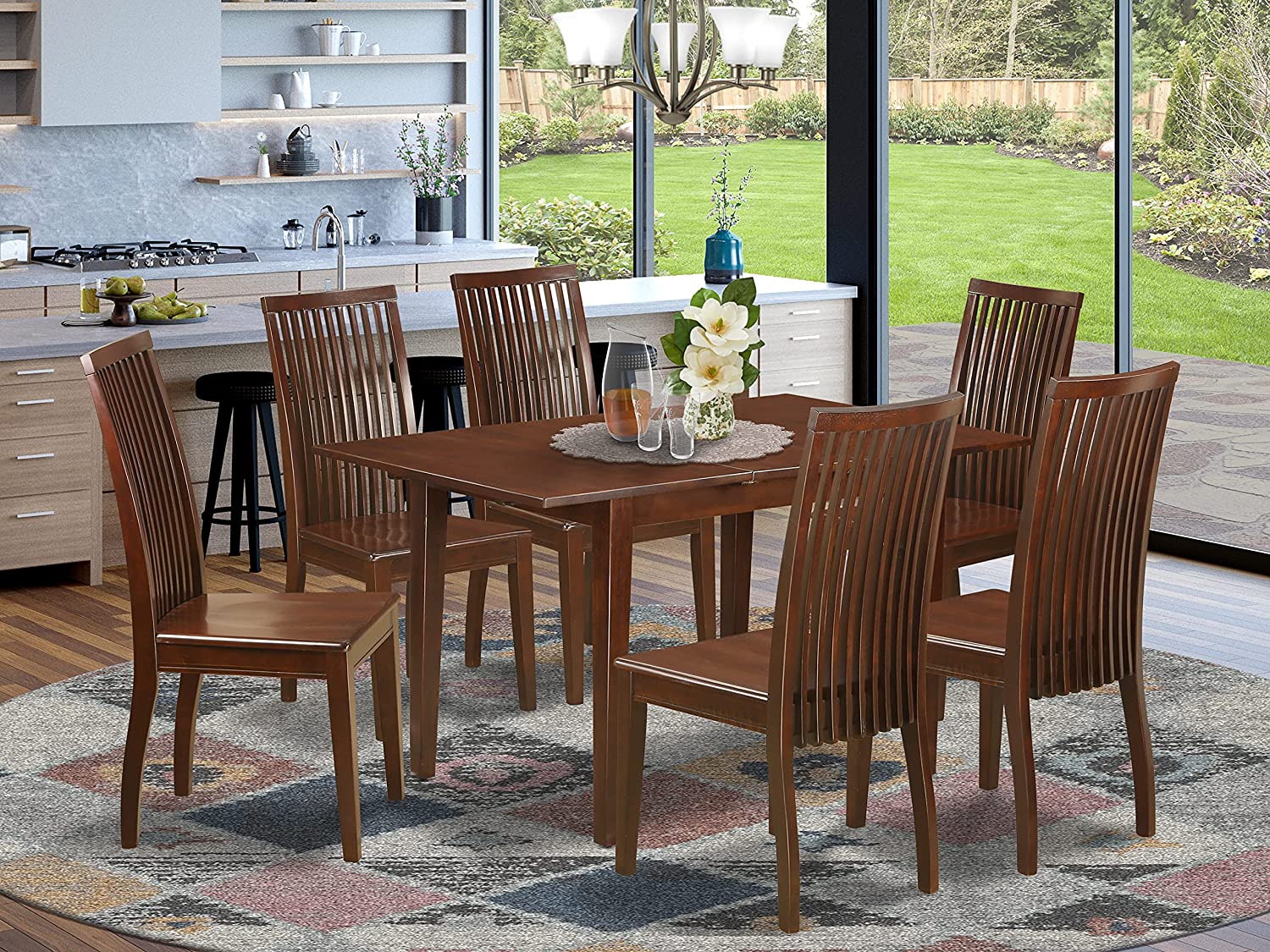 7-Piece Dinette set - Kitchen dinette table and 6 kitchen chairs