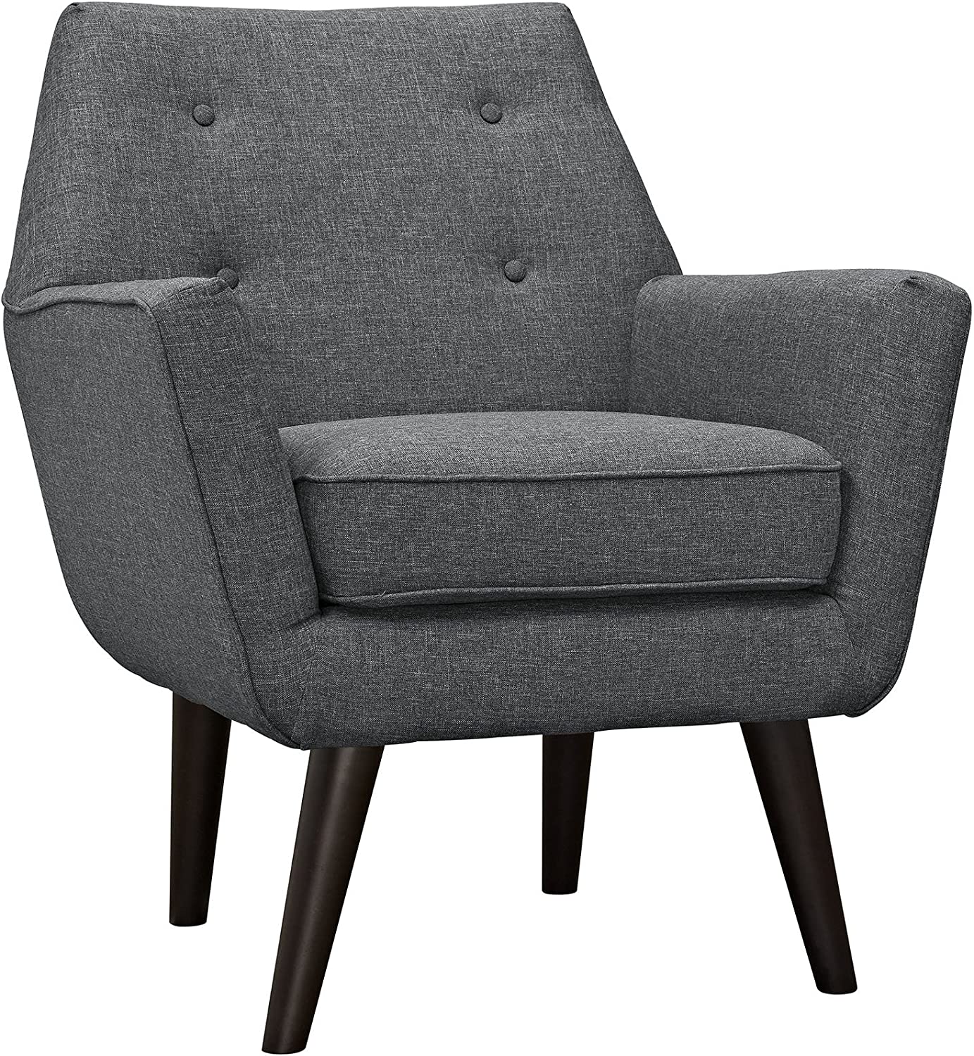 Modway Posit Mid-Century Modern Fabric Upholstered Accent Lounge Arm Chair In Wheatgrass