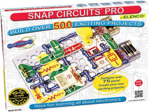 Snap Circuits Pro SC-500 Electronics Exploration Kit | Over 500 Projects | Full Color Project Manual | 75 + Snap Circuits Parts | STEM Educational Toy for Kids 8 +