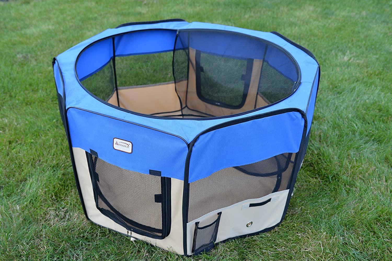 Armarkat PP001B Blue and Beige Portable Playpen