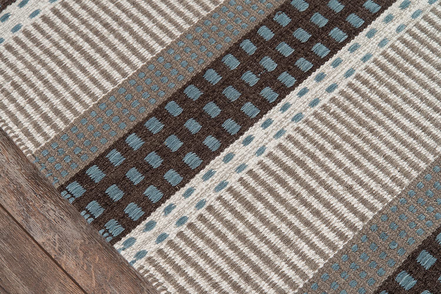 Momeni Rugs Mesa Collection, 100% Wool Hand Woven Flatweave Transitional Area Rug, 5&#39; x 8&#39;, Blue
