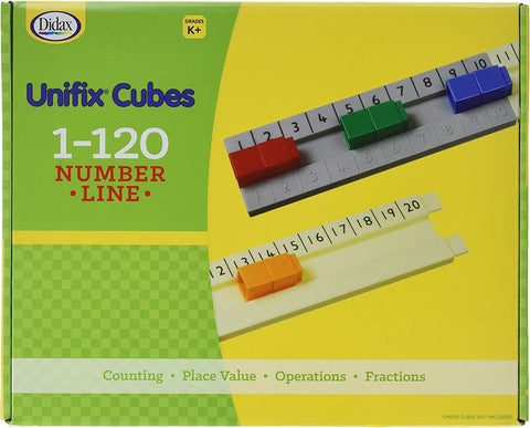 Didax Educational Resources UNIFIX 1-120 Number Line Track, 9.13 x 11.31 x 1 in , Multi (211504)