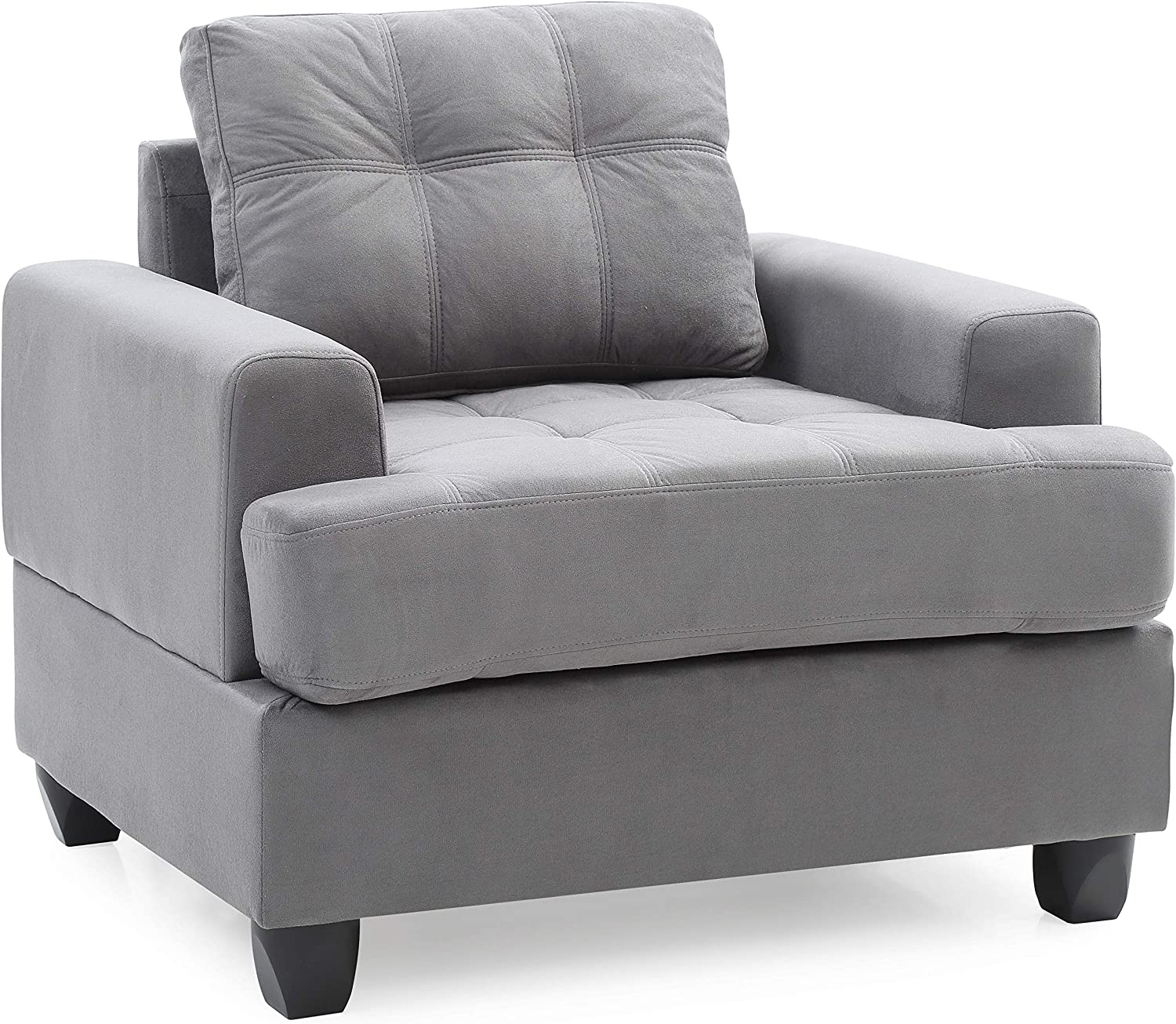 Glory Furniture Upholstered Arm Chair, Grey Suede