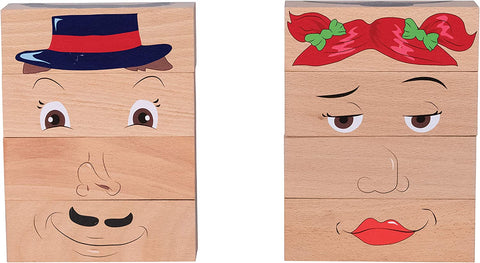 THE FRECKLED FROG - FF550 How Am I Feeling Blocks - Ages 1+ - Mix and Match Pieces to Make Expressive Faces - 4,000+ Variations - Social Emotional Learning Toy for Toddlers