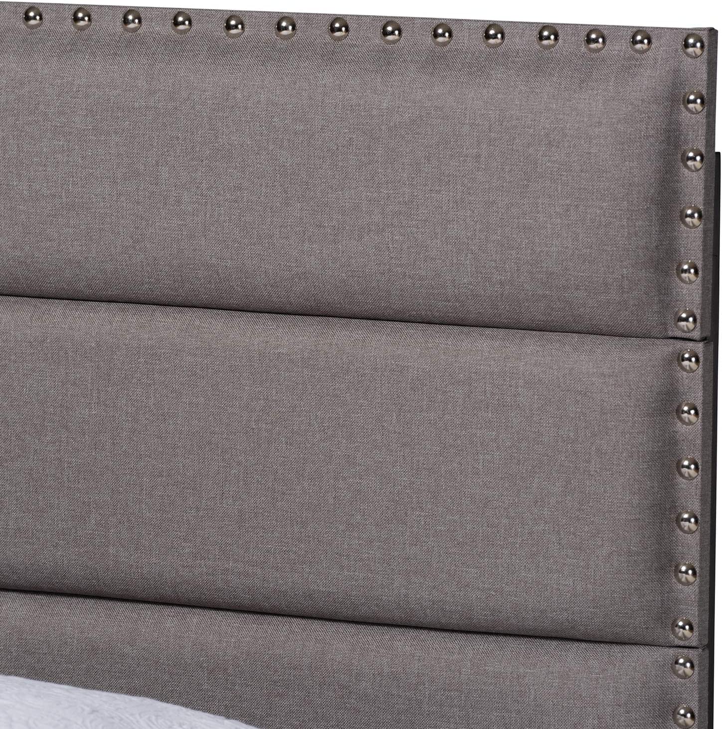 Baxton Studio Ansa Modern and Contemporary Grey Fabric Upholstered Twin Size Bed