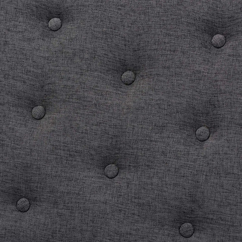 Baxton Studio Linus Mid-Century Modern Dark Grey Fabric Upholstered and Button Tufted Wood Bench