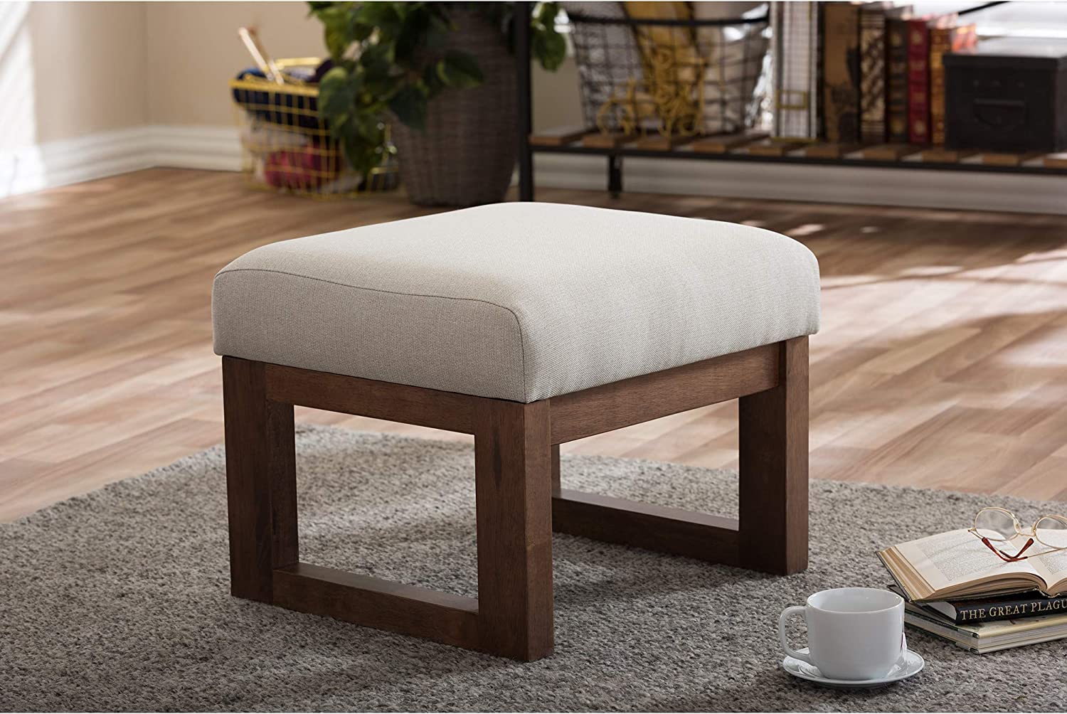 Baxton Studio BBT5200-Light Ottomans, Light Beige