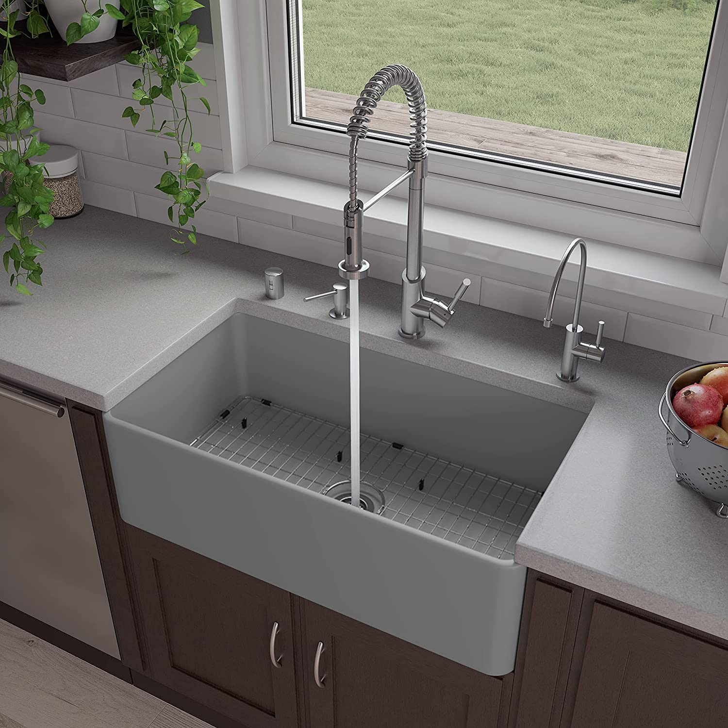 ALFI brand ABF3318S-GM Kitchen Sink, Grey Matte