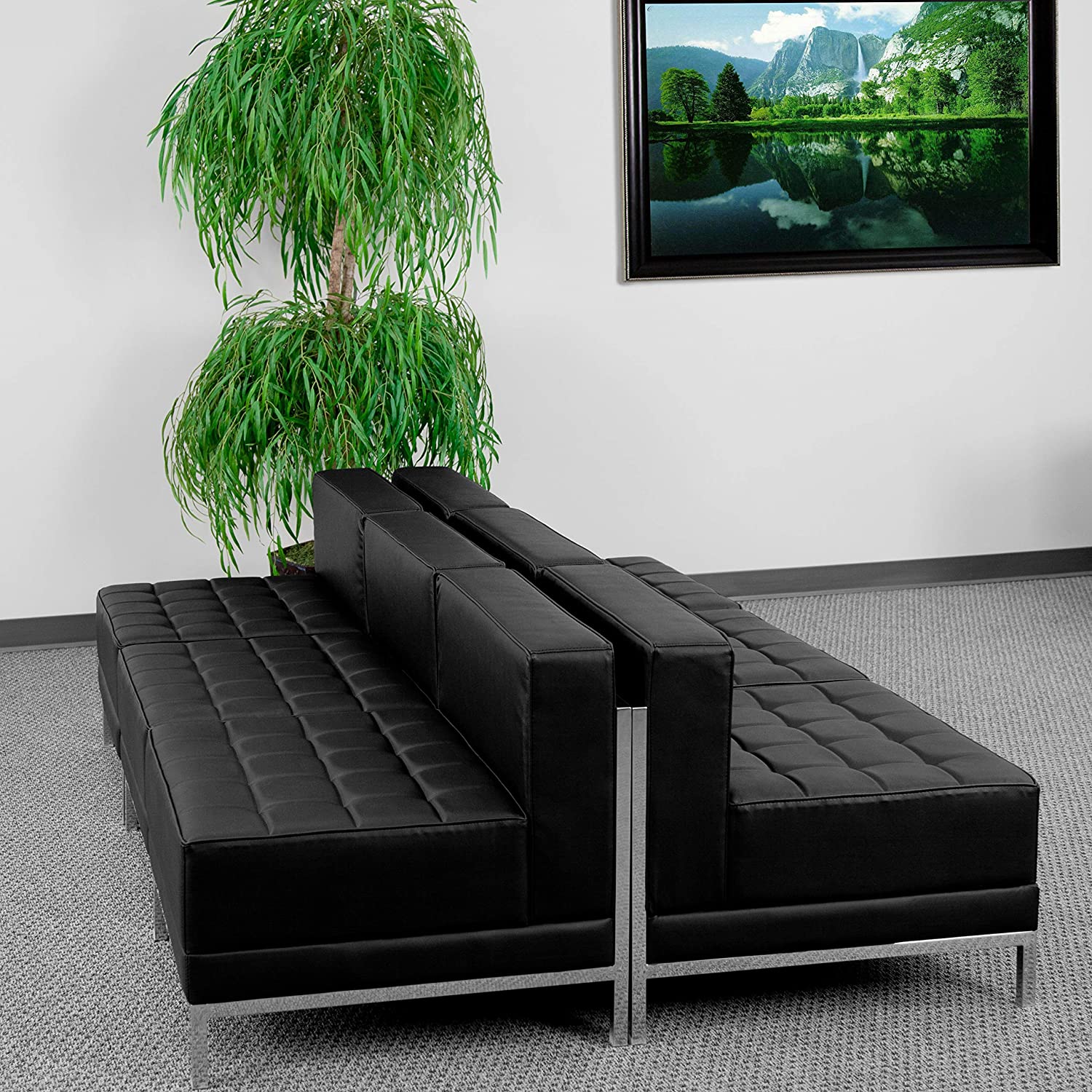Flash Furniture HERCULES Imagination Series Black LeatherSoft Lounge Set, 6 Pieces