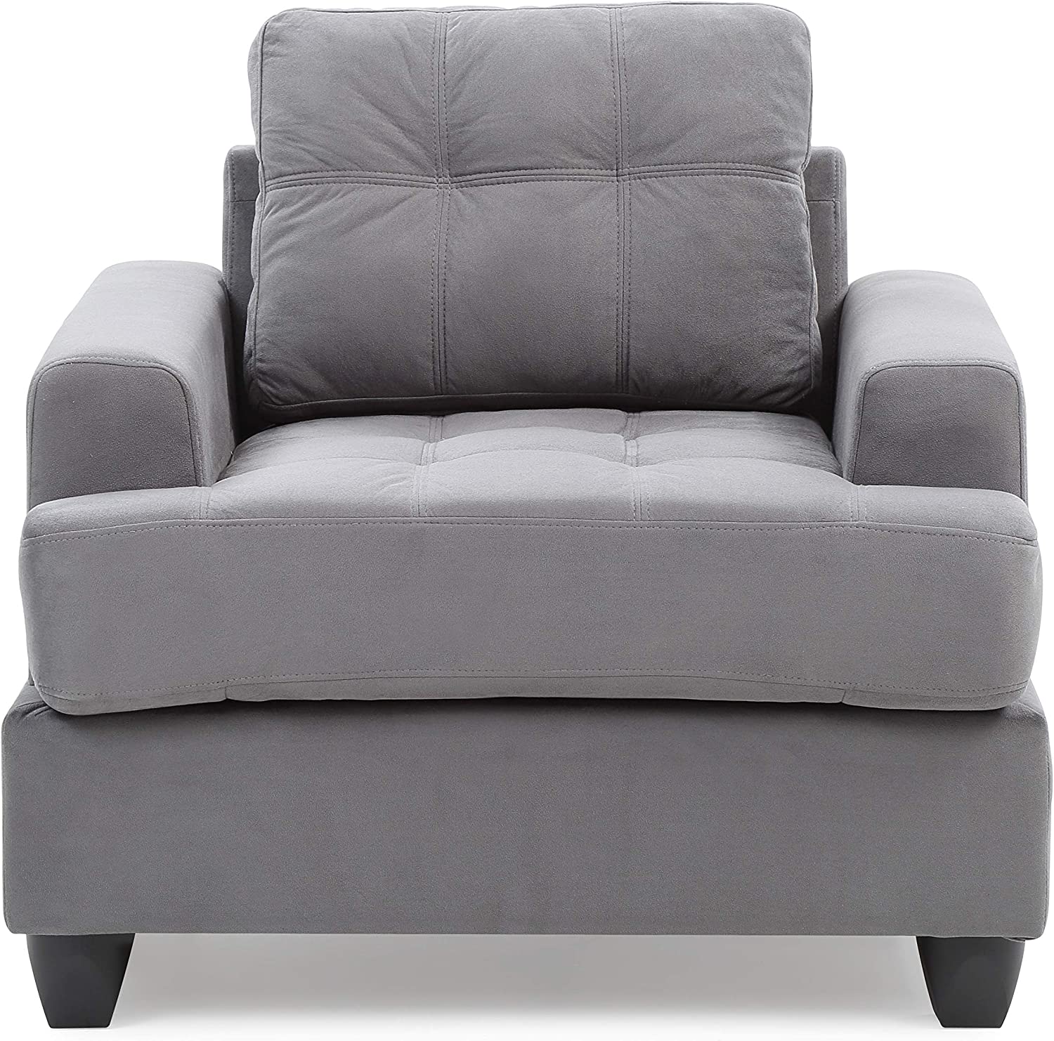 Glory Furniture Upholstered Arm Chair, Grey Suede