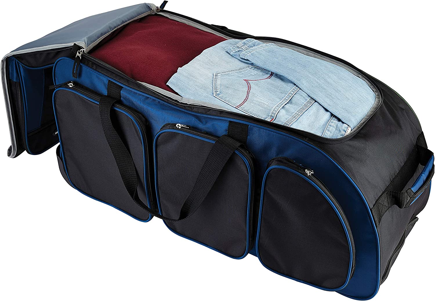 Travelers Club Xpedition 30 Inch Multi-Pocket Upright Rolling Duffel Bag