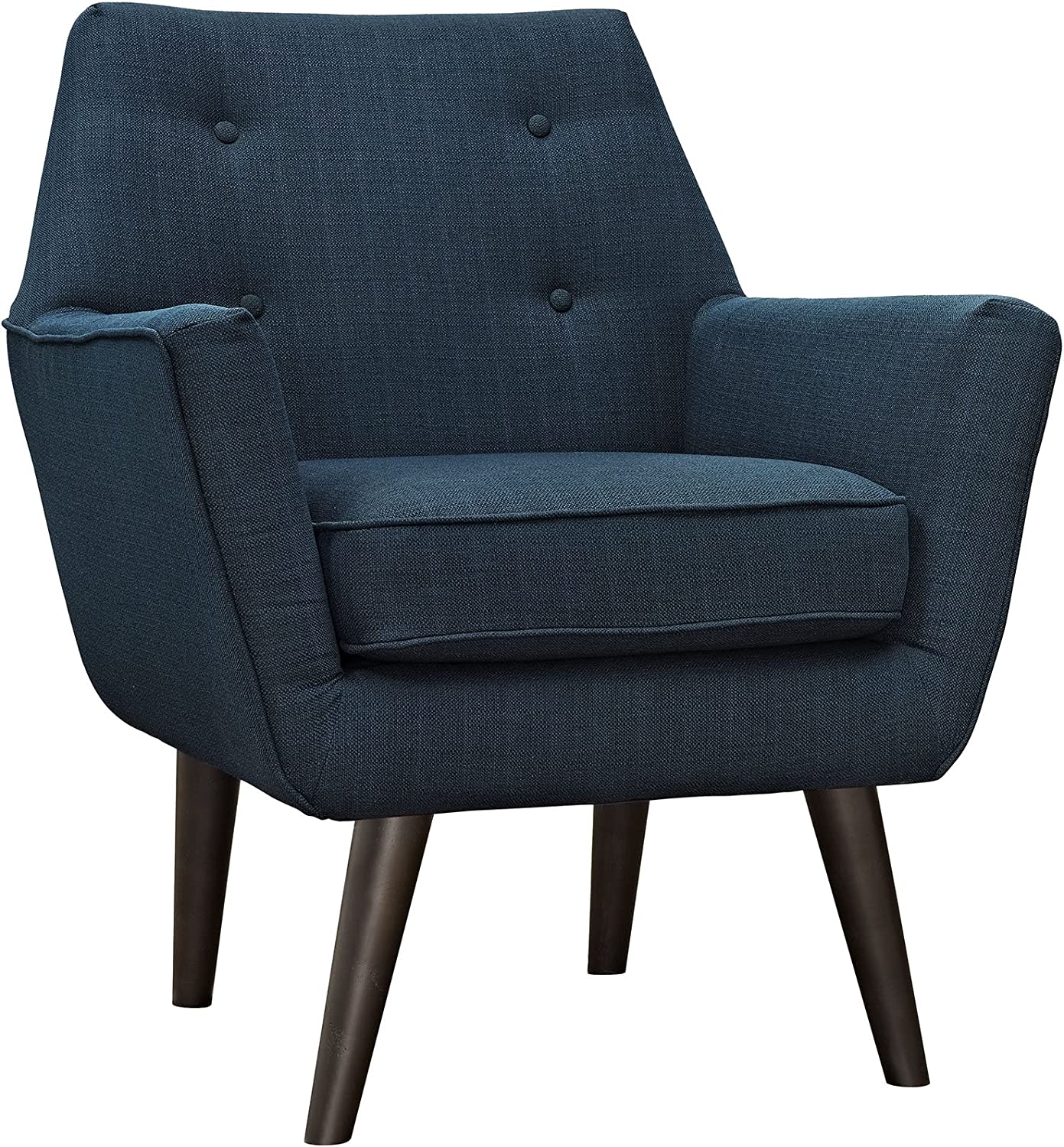 Modway Posit Mid-Century Modern Fabric Upholstered Accent Lounge Arm Chair In Wheatgrass