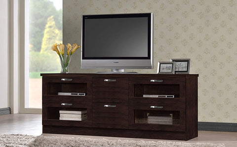 Baxton Studio TV834133-Wenge TV Stand, 63&#34;, Dark Brown