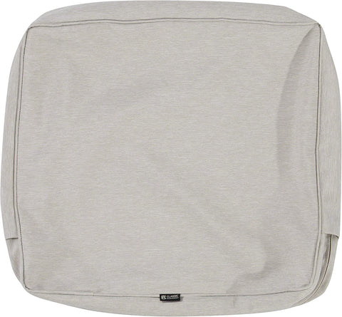 Classic Accessories Montlake Water-Resistant 25 x 18 x 4 Inch Outdoor Back Cushion Slip Cover, Patio Furniture Cushion Cover, Heather Grey