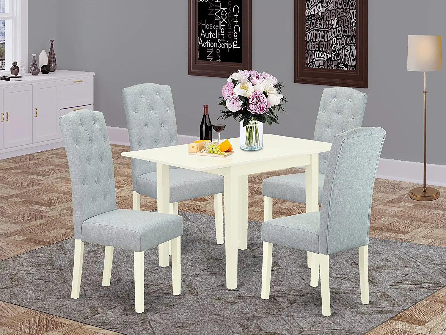 East West Furniture Dining Table Set, Oak