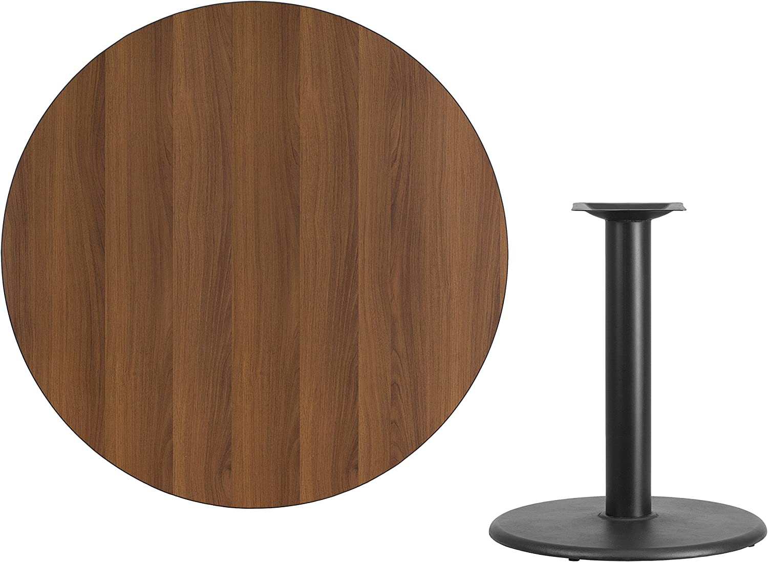 Flash Furniture 42&#39;&#39; Round Walnut Laminate Table Top with 24&#39;&#39; Round Table Height Base