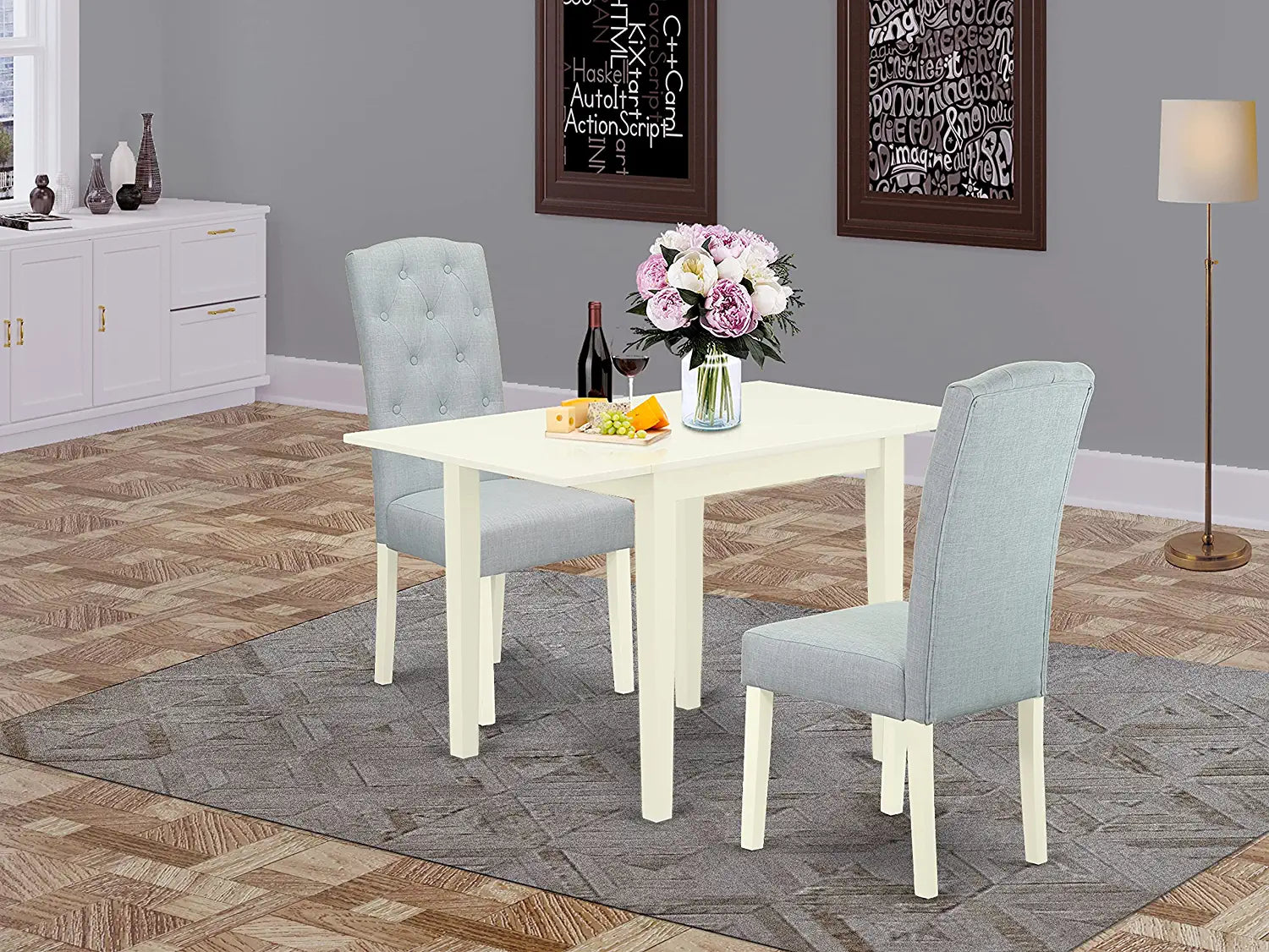 East West Furniture Dining Table Set, Oak