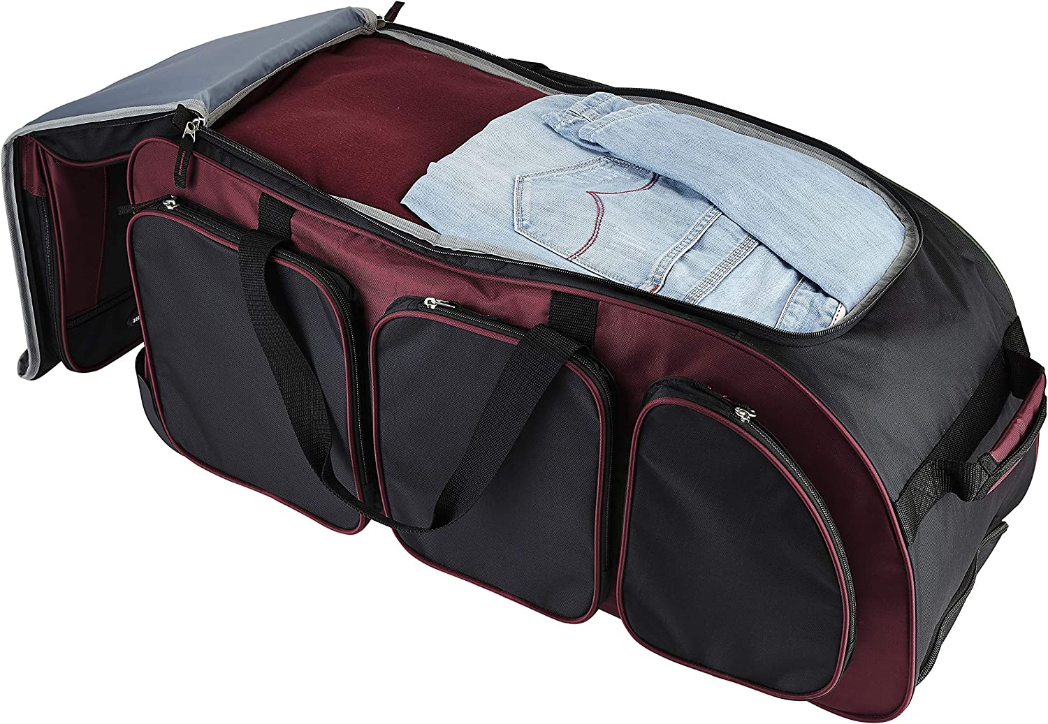Travelers Club Xpedition 30 Inch Multi-Pocket Upright Rolling Duffel Bag