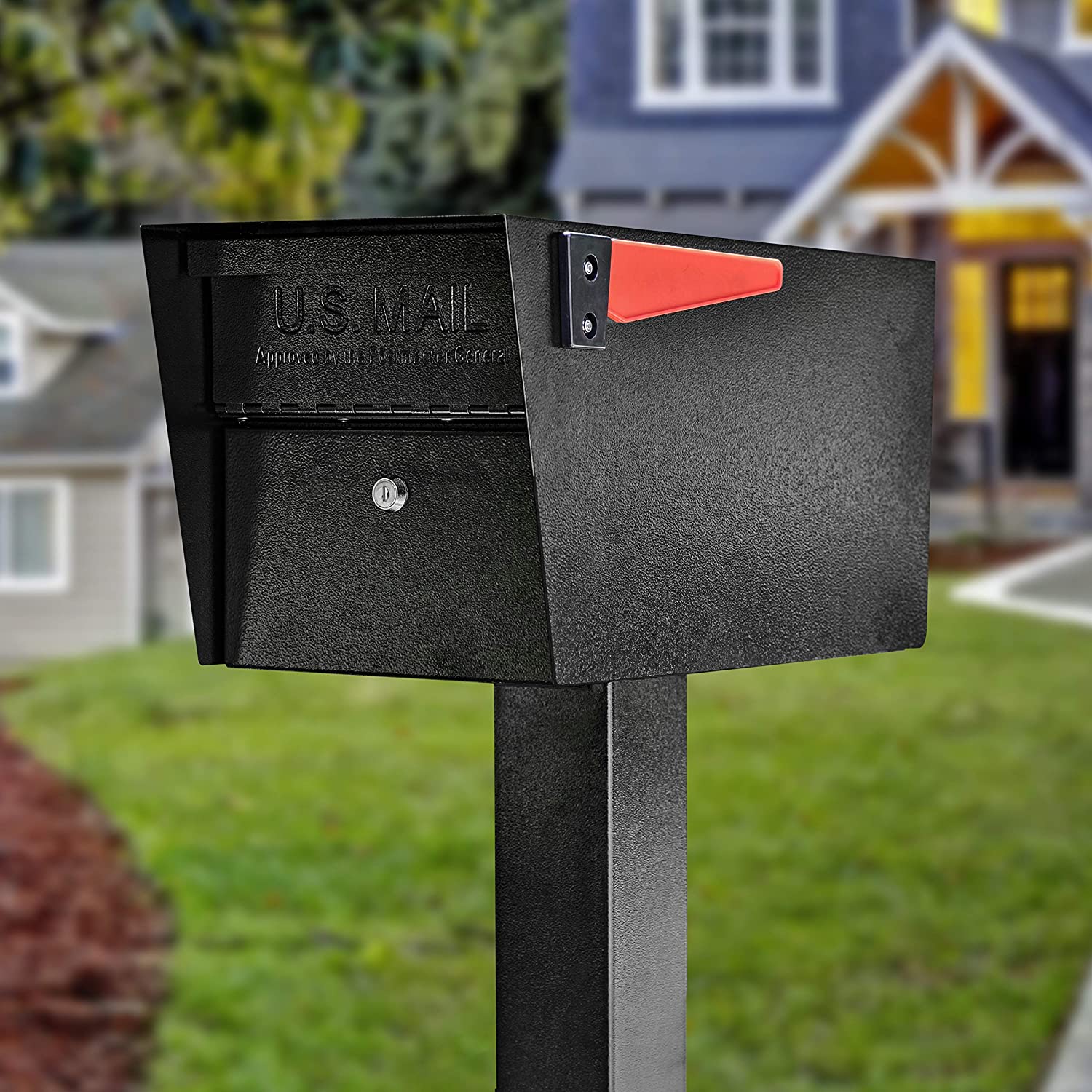 Mail Boss 7506 Mail Manager Curbside Locking Security Mailbox, Black,Large