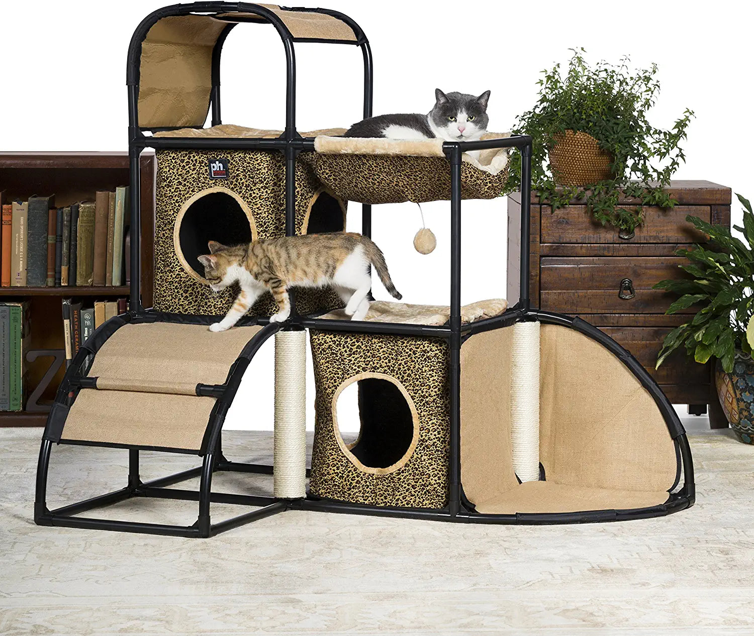 Prevue Pet Products Catville Townhome, Leopard Print, 7235
