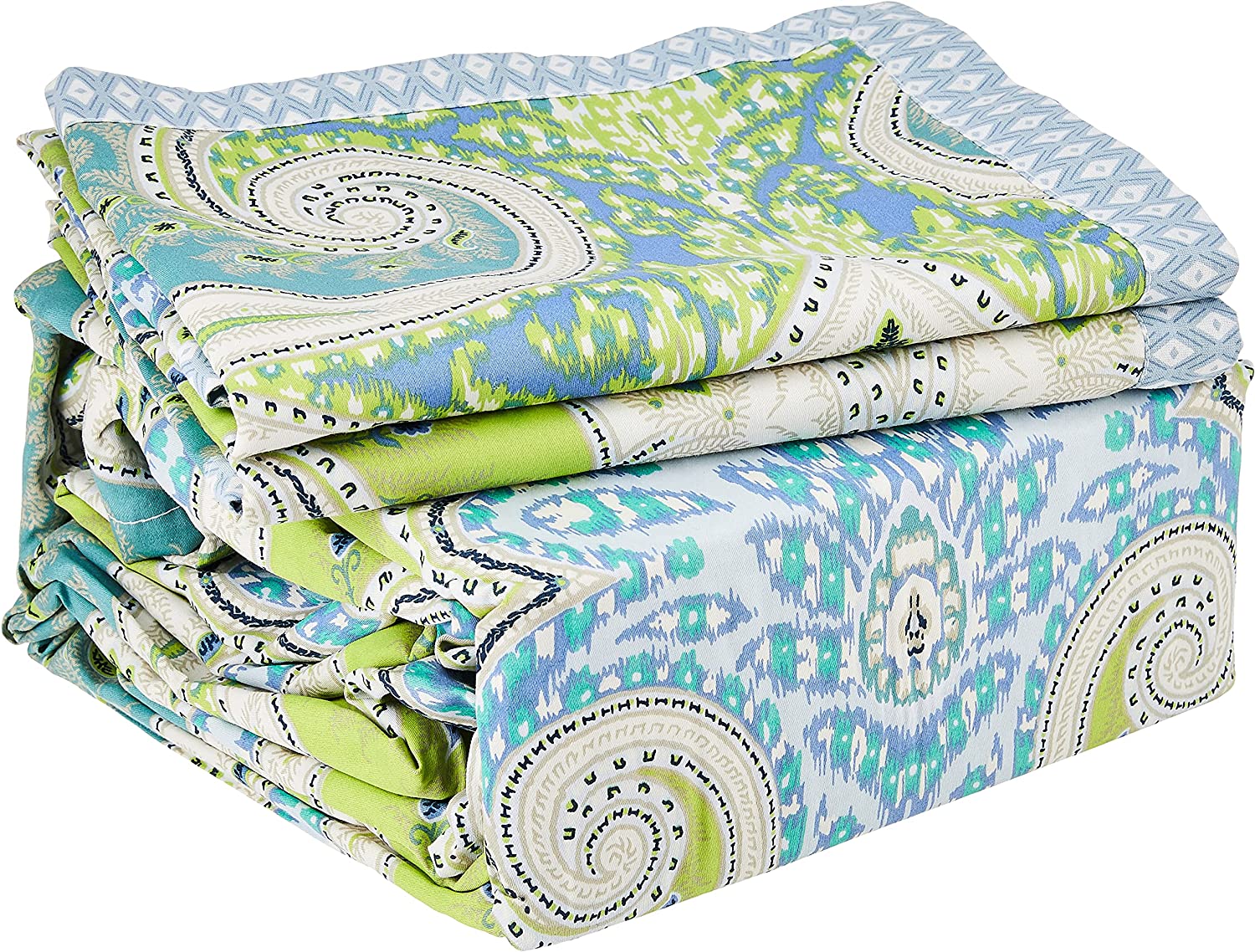 Echo Design Sardinia Duvet Cover King Size - Teal Green , Paisley Duvet Cover Set ‚Äì 3 Piece ‚Äì 100% Cotton Light Weight Bed Comforter Covers