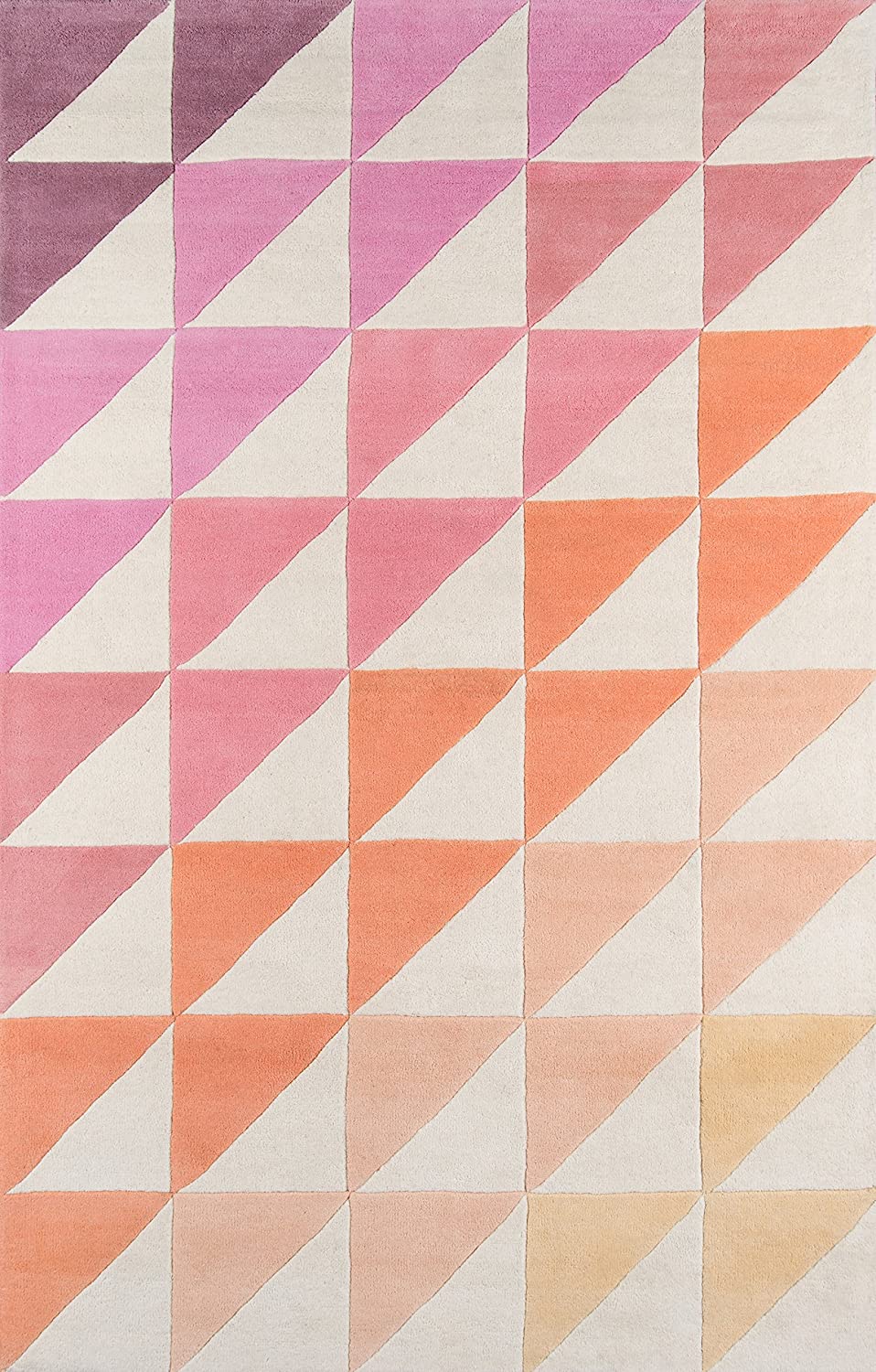 Novogratz Delmar Collection Agatha Side Triangles Area Rug, 8&#39;0&#34; x 10&#39;0&#34;, Pink