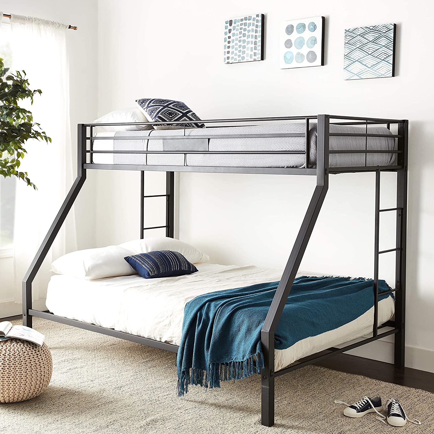 ACME FURNITURE Limbra Full XL/Queen Bunk Bed - 38005 - Sandy Black.