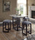 ACME Furniture Razo Counter Height Stool, Fabric &amp; Weathered Espresso