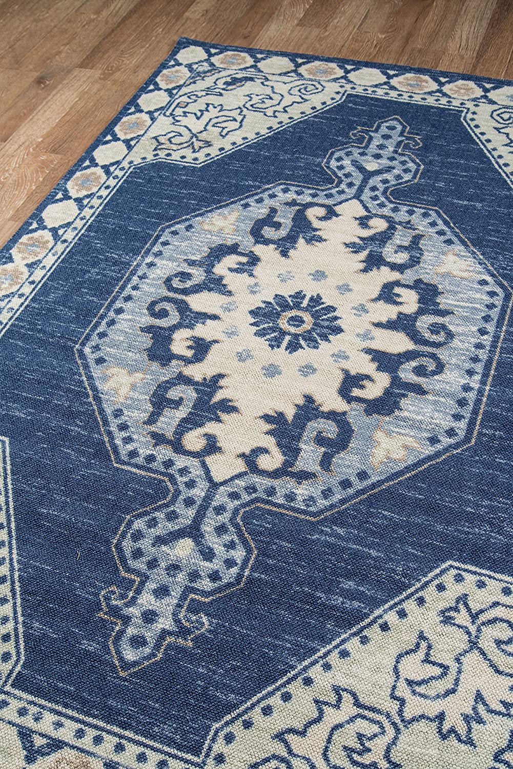 Momeni Anatolia Wool and Nylon Area Rug 5&#39;3&#34; X 7&#39;6&#34; Navy