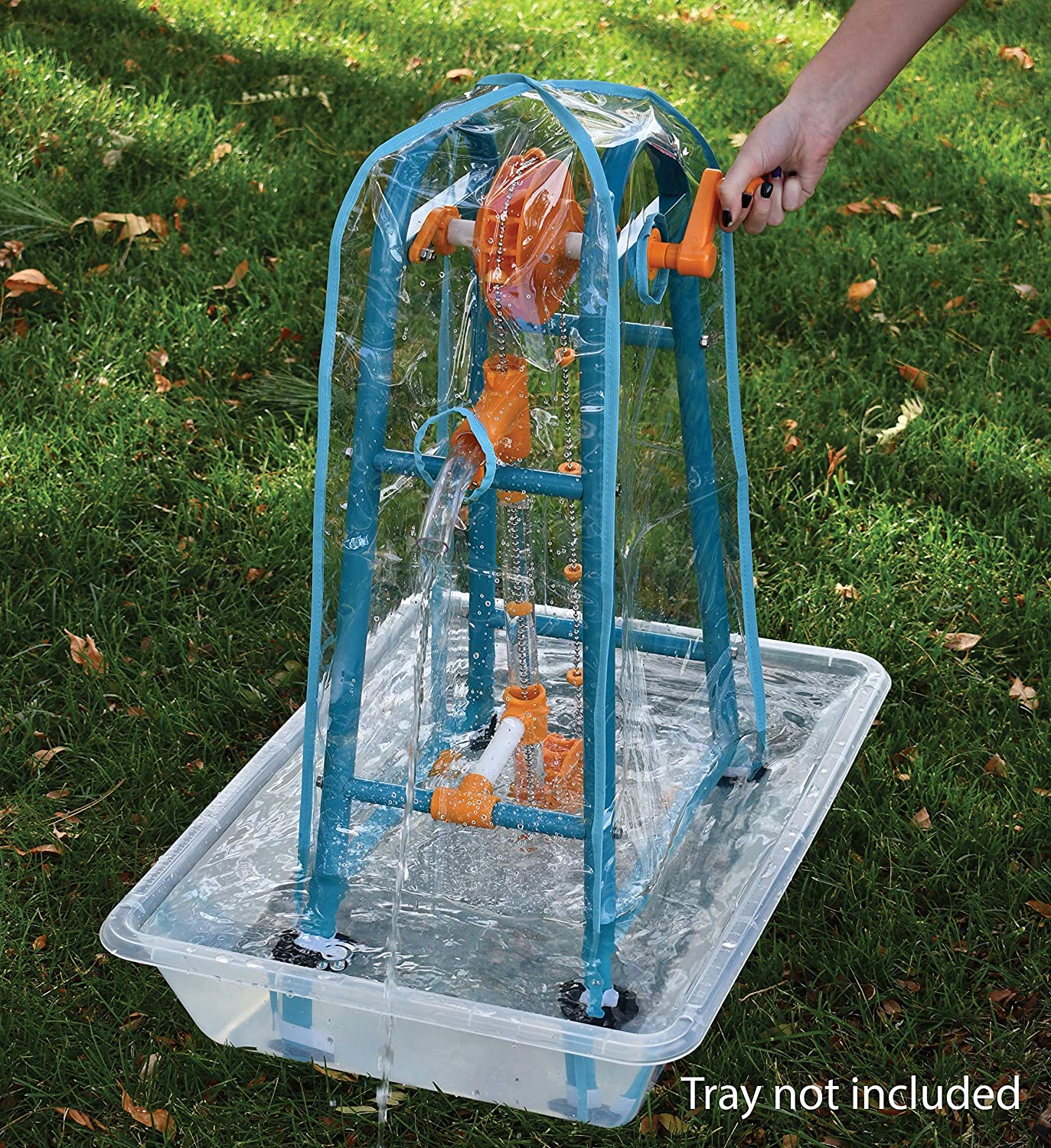 LEARNING ADVANTAGE Giant Water Pump - Hand-Operated Water Toy - For Ages 3+ - Indoor Or Outdoor Use, Blue and Orange