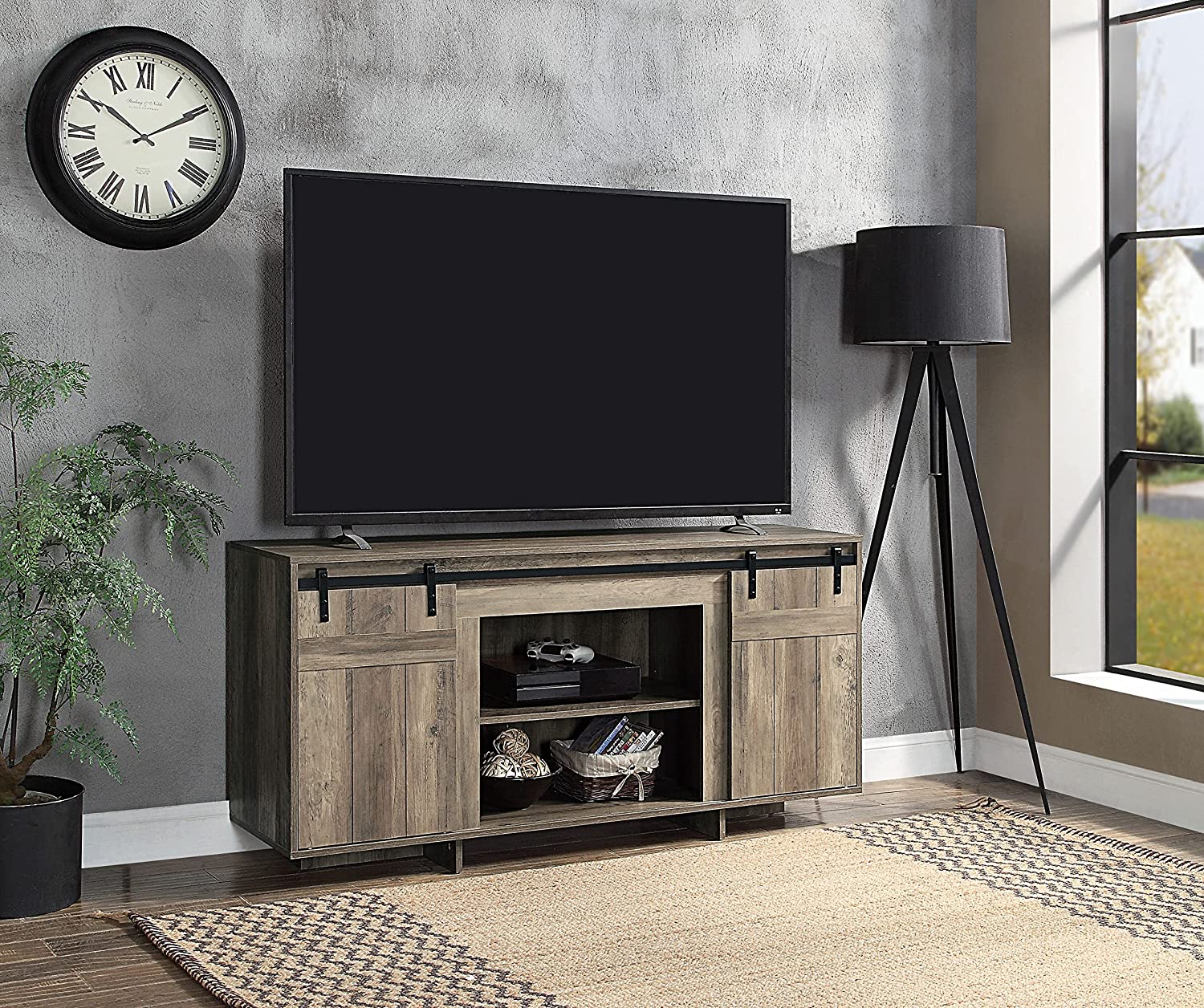 Acme Furniture Bellarosa TV Stand, Rustic Oak