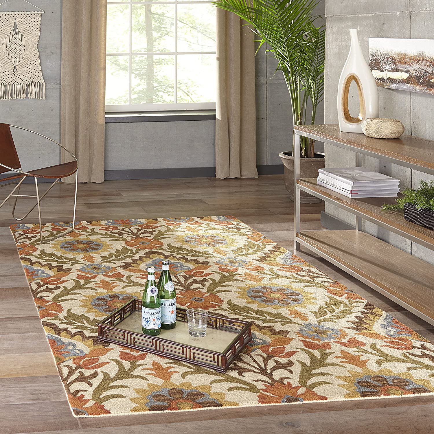 Momeni Rugs TANGITAN-9GLD7696 Tangier Collection  100 Wool Hand Tufted Tip Sheared Transitional Area Rug  76 x 96  Gold