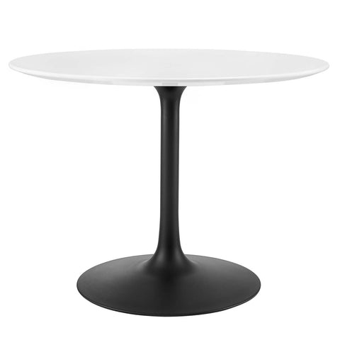 Lippa 40 Round Wood Dining Table - Black White