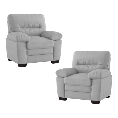 Solomon 41 in. W Flared Arm Flared Arm Fabric Straight Chair in Gray (Set of 2)