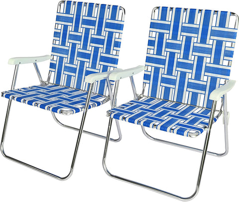 Blue Metal Patio Folding Chair (Set of 2)