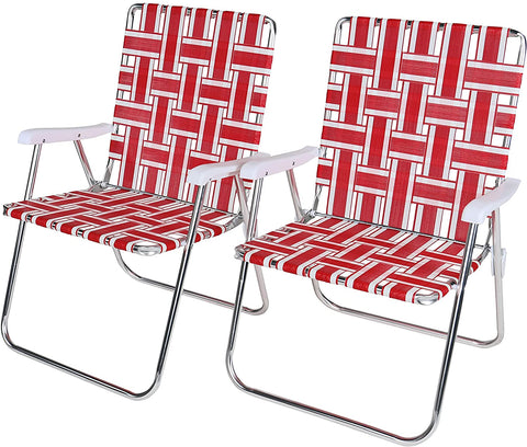 Red Metal Patio Folding Chair (Set of 2)