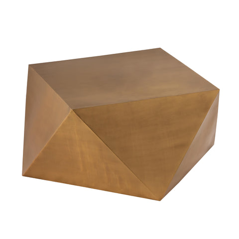 Pasargad Home Dimitri Modern Design Iron Coffee Table Brass