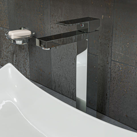ALFI brand AB1129-PC Polished Chrome Tall Square Single Lever Bathroom Faucet